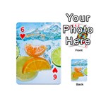 Fruits, Fruit, Lemon, Lime, Mandarin, Water, Orange Playing Cards 54 Designs (Mini) Front - Heart6