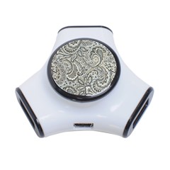 Gray Paisley Texture, Paisley 3-port Usb Hub by nateshop