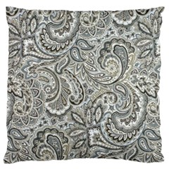 Gray Paisley Texture, Paisley Large Premium Plush Fleece Cushion Case (one Side) by nateshop