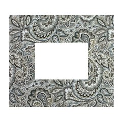Gray Paisley Texture, Paisley White Wall Photo Frame 5  X 7  by nateshop