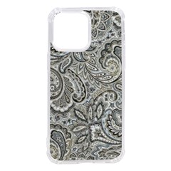 Gray Paisley Texture, Paisley Iphone 14 Pro Max Tpu Uv Print Case by nateshop