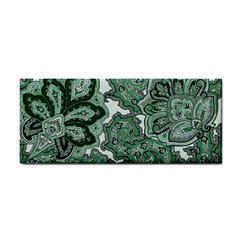 Green Ornament Texture, Green Flowers Retro Background Hand Towel by nateshop