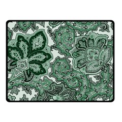 Green Ornament Texture, Green Flowers Retro Background Two Sides Fleece Blanket (small)