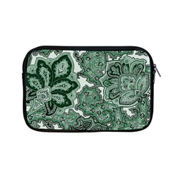 Green Ornament Texture, Green Flowers Retro Background Apple MacBook Pro 13  Zipper Case