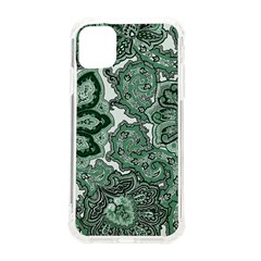 Green Ornament Texture, Green Flowers Retro Background Iphone 11 Tpu Uv Print Case by nateshop