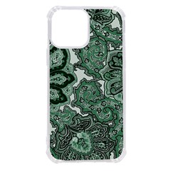 Green Ornament Texture, Green Flowers Retro Background Iphone 13 Pro Max Tpu Uv Print Case
