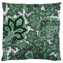 Green Ornament Texture, Green Flowers Retro Background 16  Baby Flannel Cushion Case (two Sides)