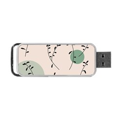 Plants Pattern Design Branches Branch Leaves Botanical Boho Bohemian Texture Drawing Circles Nature Portable USB Flash (One Side)