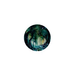 Trees Forest Mystical Forest Background Landscape Nature 1  Mini Buttons