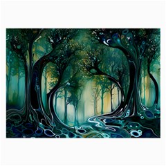 Trees Forest Mystical Forest Background Landscape Nature Large Glasses Cloth