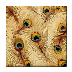 Vintage Peacock Feather Peacock Feather Pattern Background Nature Bird Nature Tile Coaster