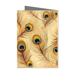 Vintage Peacock Feather Peacock Feather Pattern Background Nature Bird Nature Mini Greeting Cards (pkg Of 8)