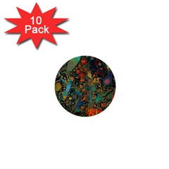 Flowers Trees Forest Mystical Forest Nature Background Landscape 1  Mini Buttons (10 Pack) 