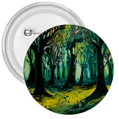 Trees Forest Mystical Forest Nature Junk Journal Landscape Nature 3  Buttons