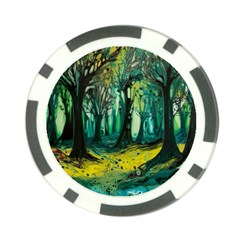 Trees Forest Mystical Forest Nature Junk Journal Landscape Nature Poker Chip Card Guard