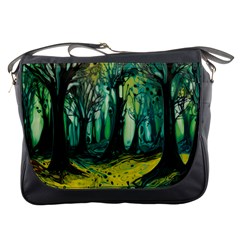 Trees Forest Mystical Forest Nature Junk Journal Landscape Nature Messenger Bag by Maspions