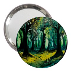 Trees Forest Mystical Forest Nature Junk Journal Landscape Nature 3  Handbag Mirrors by Maspions