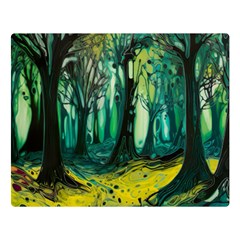 Trees Forest Mystical Forest Nature Junk Journal Landscape Nature Two Sides Premium Plush Fleece Blanket (large) by Maspions