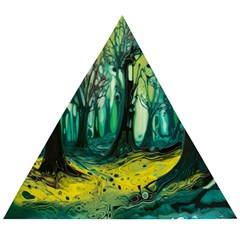 Trees Forest Mystical Forest Nature Junk Journal Landscape Nature Wooden Puzzle Triangle by Maspions