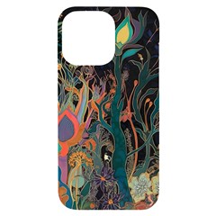 Trees Forest Mystical Forest Nature Junk Journal Landscape Iphone 14 Pro Max Black Uv Print Case by Maspions