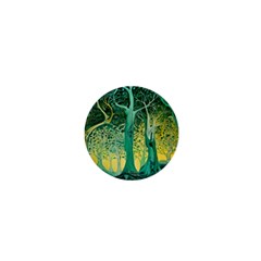Trees Forest Mystical Forest Nature Junk Journal Scrapbooking Background Landscape 1  Mini Magnets by Maspions