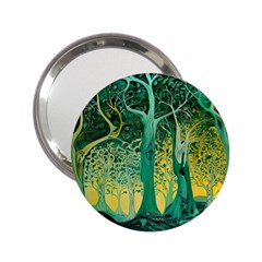 Trees Forest Mystical Forest Nature Junk Journal Scrapbooking Background Landscape 2 25  Handbag Mirrors