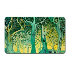 Trees Forest Mystical Forest Nature Junk Journal Scrapbooking Background Landscape Magnet (rectangular)