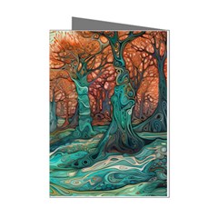 Trees Tree Forest Mystical Forest Nature Junk Journal Scrapbooking Landscape Nature Mini Greeting Cards (pkg Of 8)