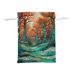 Trees Tree Forest Mystical Forest Nature Junk Journal Scrapbooking Landscape Nature Lightweight Drawstring Pouch (l) by Maspions