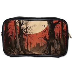 Comic Gothic Macabre Vampire Haunted Red Sky Toiletries Bag (two Sides)