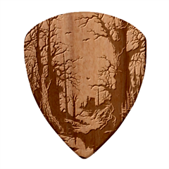 Comic Gothic Macabre Vampire Haunted Red Sky Wood Guitar Pick (set Of 10) by Maspions