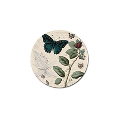 Butterflies Butterfly Botanical Nature Sketch Junk Journal Field Notes Paper Vintage Ephemera Golf Ball Marker (10 Pack) by Maspions