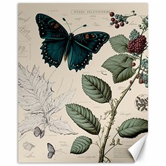 Butterflies Butterfly Botanical Nature Sketch Junk Journal Field Notes Paper Vintage Ephemera Canvas 11  X 14 