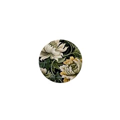 Flower Blossom Bloom Botanical Spring Nature Floral Pattern Leaves 1  Mini Buttons by Maspions
