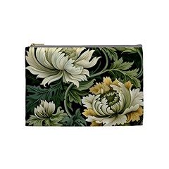 Flower Blossom Bloom Botanical Spring Nature Floral Pattern Leaves Cosmetic Bag (medium) by Maspions