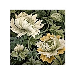 Flower Blossom Bloom Botanical Spring Nature Floral Pattern Leaves Square Satin Scarf (30  X 30 )