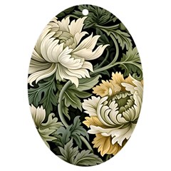 Flower Blossom Bloom Botanical Spring Nature Floral Pattern Leaves Uv Print Acrylic Ornament Oval by Maspions