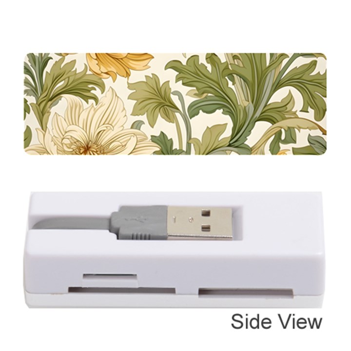 Flower Floral Pattern Floral Digital Paper Spring Flora Botanical Blossom Bloom Vintage Memory Card Reader (Stick)