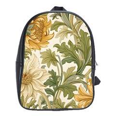 Flower Floral Pattern Floral Digital Paper Spring Flora Botanical Blossom Bloom Vintage School Bag (xl)