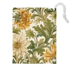 Flower Floral Pattern Floral Digital Paper Spring Flora Botanical Blossom Bloom Vintage Drawstring Pouch (4xl)