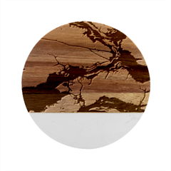 Texture Woodgrain Pattern Nature Wood Pattern Marble Wood Coaster (round) by Maspions