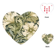 Flower Floral Pattern Floral Digital Paper Spring Flora Botanical Blossom Bloom Vintage Art Playing Cards Single Design (heart)