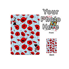 Poppies Flowers Red Seamless Pattern Playing Cards 54 Designs (mini)