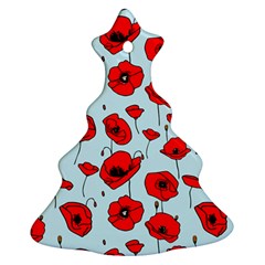 Poppies Flowers Red Seamless Pattern Christmas Tree Ornament (two Sides)