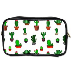 Cactus Plants Background Pattern Seamless Toiletries Bag (two Sides) by Maspions