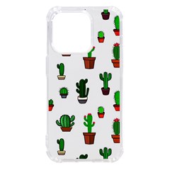 Cactus Plants Background Pattern Seamless Iphone 14 Pro Tpu Uv Print Case by Maspions