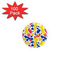 Colored Blots Painting Abstract Art Expression Creation Color Palette Paints Smears Experiments Mode 1  Mini Magnets (100 pack) 