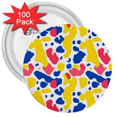 Colored Blots Painting Abstract Art Expression Creation Color Palette Paints Smears Experiments Mode 3  Buttons (100 Pack) 