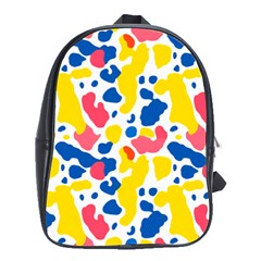 Colored Blots Painting Abstract Art Expression Creation Color Palette Paints Smears Experiments Mode School Bag (large)