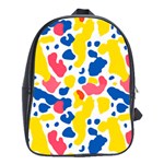 Colored Blots Painting Abstract Art Expression Creation Color Palette Paints Smears Experiments Mode School Bag (XL) Front